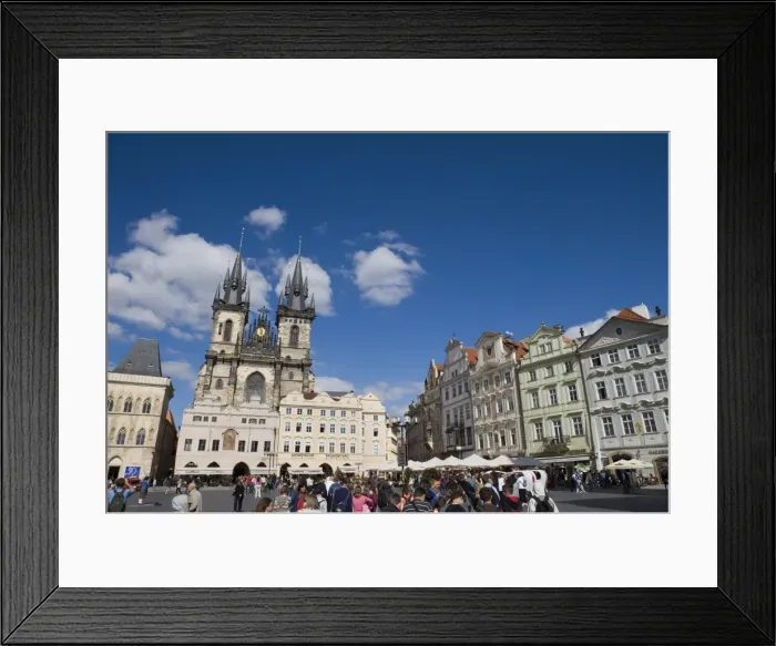 Framed Print : Cafes and Church of Our Lady before Tyn, Old Town Square, Old Town, Prague, Czech Republic, Europe Framed Print : Cafes and Church of Our Lady before Tyn, Old Town Square, Old Town, Prague, Czech Republic, Europe