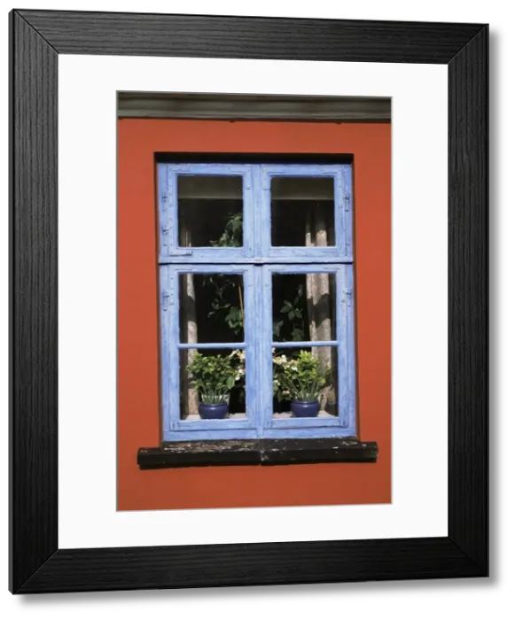 Framed Print : Window, Aeroskobing, Aero, Denmark, Scandinavia, Europe