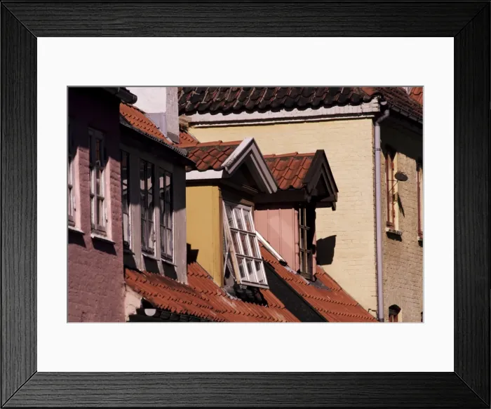 Framed Print : Details of houses, Alborg (Aalborg), Jutland, Denmark, Scandinavia, Europe