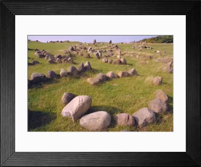 Framed Print : Lindholm Hoje, Viking grave site, near Alborg, Denmark, Europe Framed Print : Lindholm Hoje, Viking grave site, near Alborg, Denmark, Europe