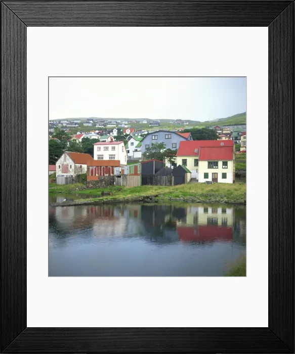 Framed Print : Traditional waterfront houses in the town of Westmannhavn, Stremoy Island Framed Print : Traditional waterfront houses in the town of Westmannhavn, Stremoy Island