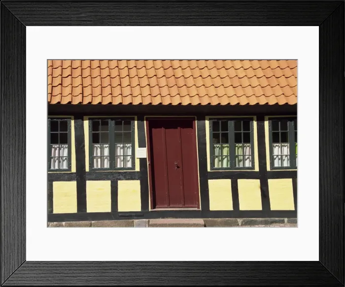 Framed Print : Detail from the facade of a small house, the birthplace of Hans Christian Andersen Framed Print : Detail from the facade of a small house, the birthplace of Hans Christian Andersen
