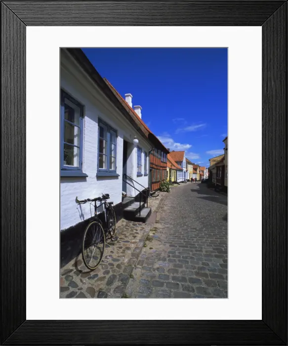Framed Print : Street of colourful houses, Aeroskobing, island of Aero, Denmark, Scandinavia, Europe Framed Print : Street of colourful houses, Aeroskobing, island of Aero, Denmark, Scandinavia, Europe