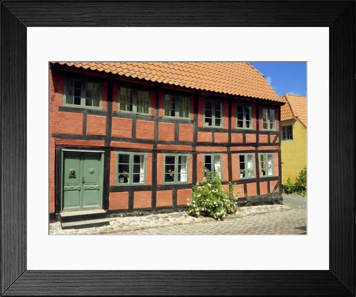 Framed Print : Colourful house, Aeroskobing, Aero, Denmark, Scandinavia, Europe