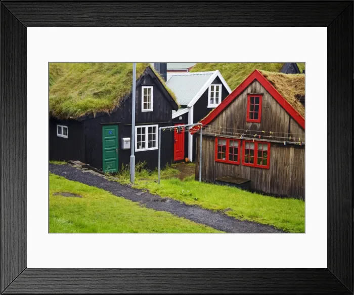 Framed Print : Sod roof houses in historic Tinganes district, City of Torshavn, Faroe Islands Framed Print : Sod roof houses in historic Tinganes district, City of Torshavn, Faroe Islands