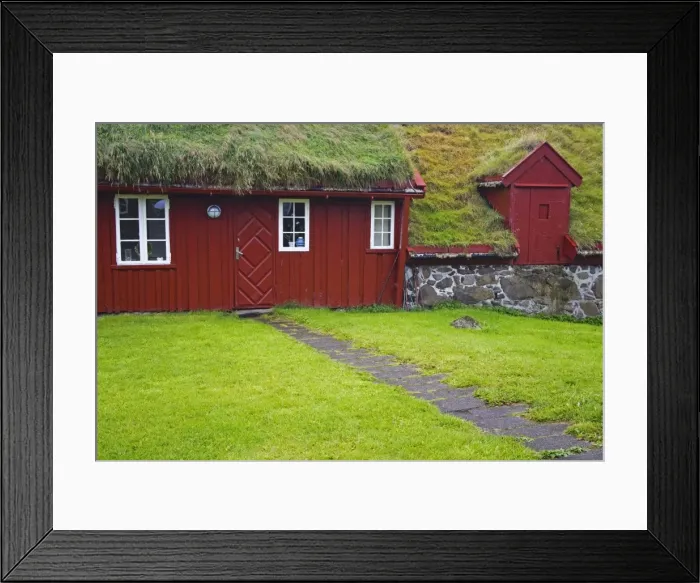 Framed Print : Sod roof building in historic Tinganes district, City of Torshavn, Faroe Islands Framed Print : Sod roof building in historic Tinganes district, City of Torshavn, Faroe Islands