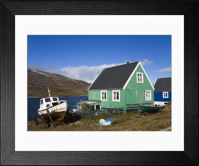 Framed Print : Colourful houses, Port of Nanortalik, , Island of Qoornoq, Province of Kitaa, Southern Greenland, Kingdom of Denmark, Polar Framed Print : Colourful houses, Port of Nanortalik, , Island of Qoornoq, Province of Kitaa, Southern Greenland, Kingdom of Denmark, Polar