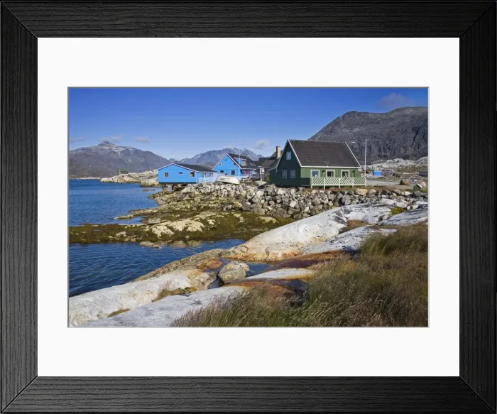 Framed Print : Colorful houses, Port of Nanortalik, Island of Qoornoq, Province of Kitaa Framed Print : Colorful houses, Port of Nanortalik, Island of Qoornoq, Province of Kitaa