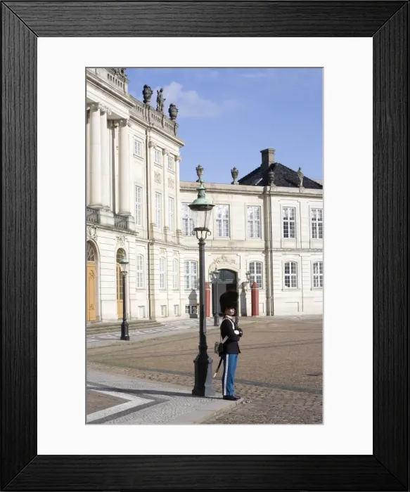 Framed Print : Royal guards in Amalienborg, Copenhagen, Denmark, Scandinavia, Europe