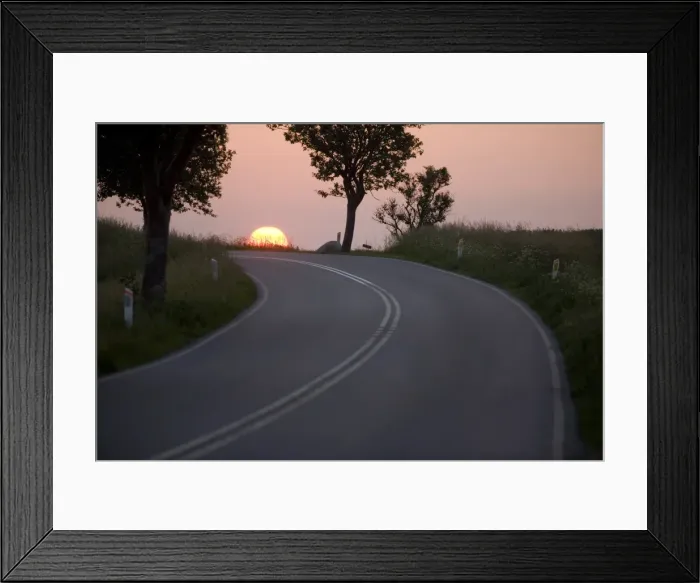 Framed Print : Road at sunset, Ebeltoft, Denmark, Scandinavia, Europe Framed Print : Road at sunset, Ebeltoft, Denmark, Scandinavia, Europe