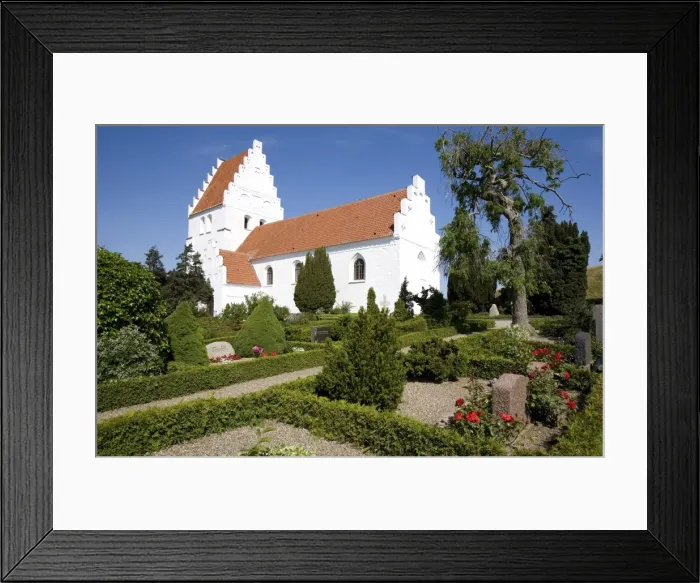 Framed Print : Kirkegardsudvalged church with burial mound, Hijertebjerg, Denmark, Scandinavia, Europe Framed Print : Kirkegardsudvalged church with burial mound, Hijertebjerg, Denmark, Scandinavia, Europe