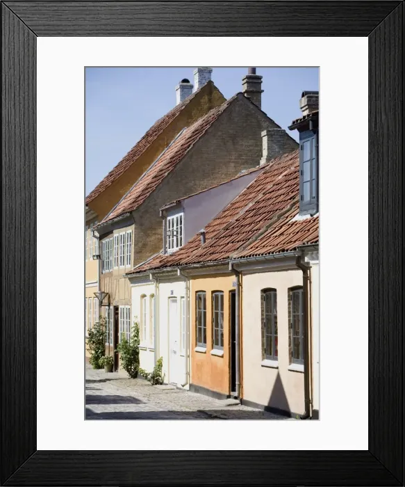 Framed Print : Overgade and Nedergate, area where Hans Christian Andersen was born, Odense Framed Print : Overgade and Nedergate, area where Hans Christian Andersen was born, Odense