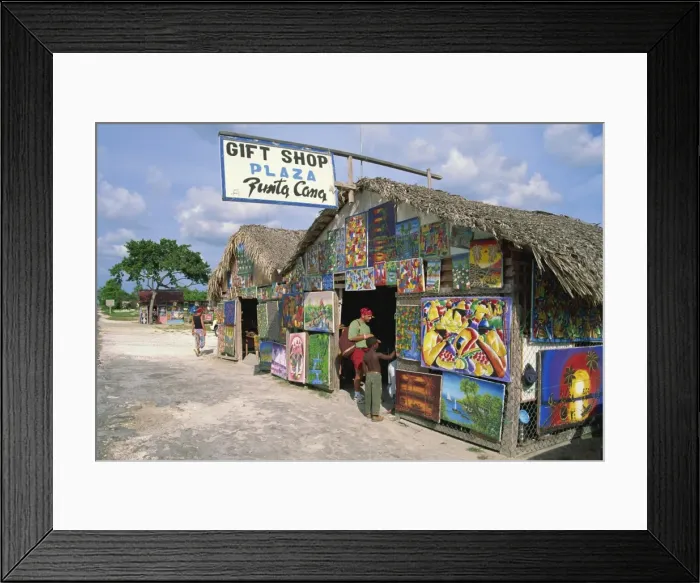 Framed Print : Gift shop covered in artwork, Punta Cana, Dominican Republic, West Indies Framed Print : Gift shop covered in artwork, Punta Cana, Dominican Republic, West Indies