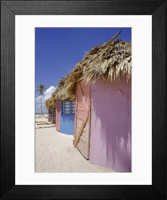 Framed Print : Beach huts, Dominican Republic, Caribbean, West Indies Framed Print : Beach huts, Dominican Republic, Caribbean, West Indies