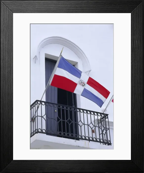 Framed Print : National flag, Dominican Republic, Caribbean, West Indies Framed Print : National flag, Dominican Republic, Caribbean, West Indies