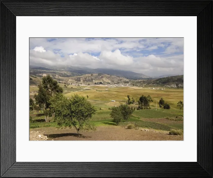 Framed Print : Looking north east across farmland towards Riobamba from the Colta Lake district Framed Print : Looking north east across farmland towards Riobamba from the Colta Lake district