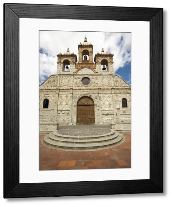 Framed Print : Baroque mestizo limestone facade of the Cathedral in this colonial-style provincial capital Framed Print : Baroque mestizo limestone facade of the Cathedral in this colonial-style provincial capital