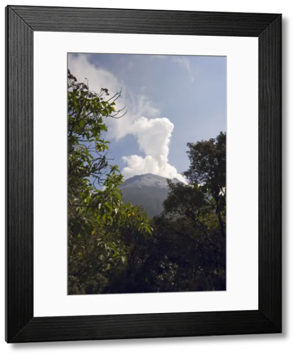 Framed Print : Smoke rises from the active crater of Tungurahua Volcano that threatens the nearby resort town of Banos, Ambato Province, Central Highlands, Ecuador Framed Print : Smoke rises from the active crater of Tungurahua Volcano that threatens the nearby resort town of Banos, Ambato Province, Central Highlands, Ecuador