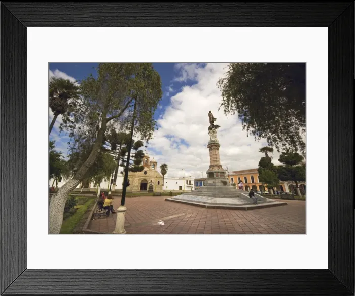 Framed Print : Statue of Vincente Maldonado and the Cathedral at Parque Maldonado in this colonial-style provincial capital, Riobamba, Chimborazo Province, Central Highlands, Ecuador Framed Print : Statue of Vincente Maldonado and the Cathedral at Parque Maldonado in this colonial-style provincial capital, Riobamba, Chimborazo Province, Central Highlands, Ecuador