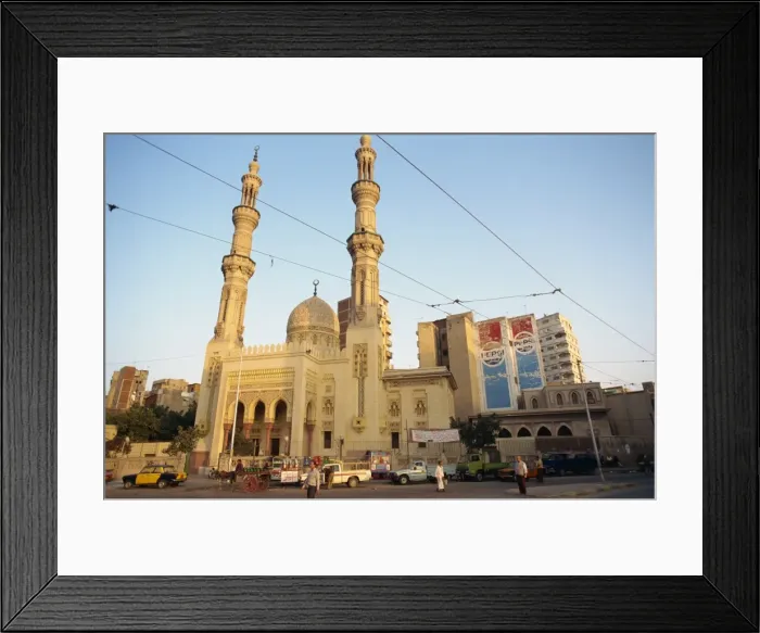 Framed Print : Mosque by the port entrance, Alexandria, Egypt, North Africa, Africa