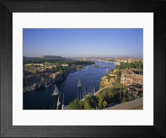 Framed Print : View over the Nile River from the New Cataract Hotel, Aswan, Egypt, North Africa, Africa Framed Print : View over the Nile River from the New Cataract Hotel, Aswan, Egypt, North Africa, Africa