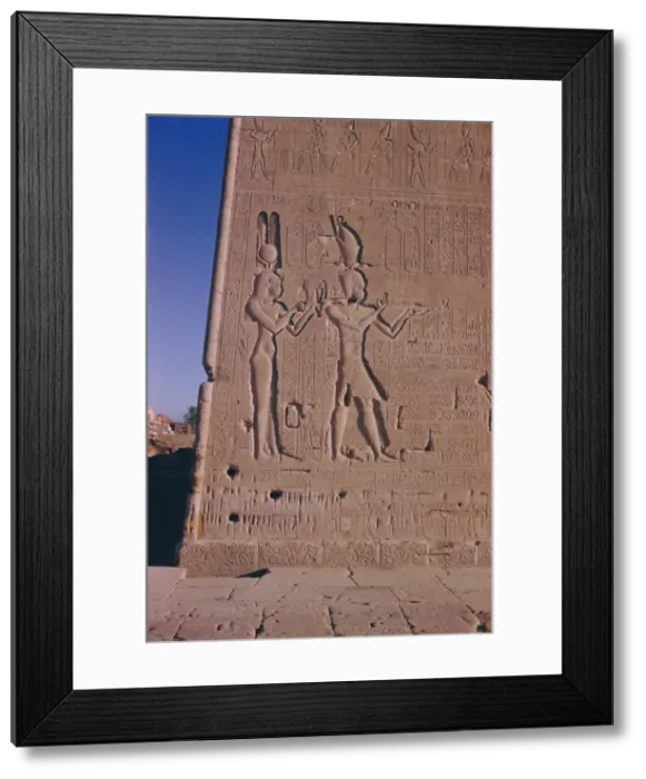 Framed Print : Ptolemy XVI son of Julius Ceasar, with his mother Cleopatra, in presence of deities Framed Print : Ptolemy XVI son of Julius Ceasar, with his mother Cleopatra, in presence of deities