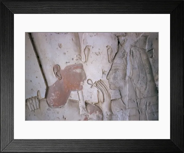 Framed Print : Close-up showing the ankh, symbol of life, being offered to Sethos I, pharaoh of the 19th dynasty Framed Print : Close-up showing the ankh, symbol of life, being offered to Sethos I, pharaoh of the 19th dynasty