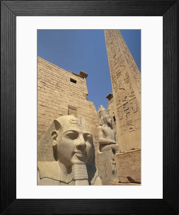 Framed Print : Ramses II and the Obelisk at Luxor Temple, Luxor, Thebes, Egypt, Africa