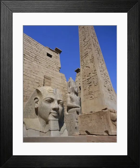 Framed Print : Statue of Ramses II and Obelisk, Luxor Temple, Luxor, Egypt, North Africa