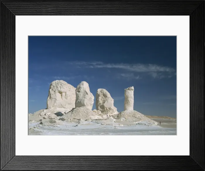 Framed Print : Isolated chalk towers, remnants of karst, Farafra Oasis, White Desert, Western Desert Framed Print : Isolated chalk towers, remnants of karst, Farafra Oasis, White Desert, Western Desert