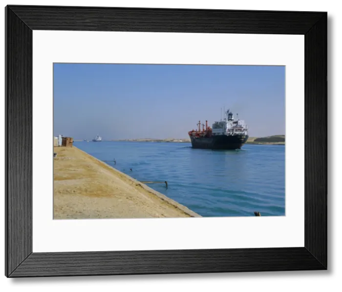 Framed Print : Northbound freighter on the Suez Ship Canal, Suez, Egypt, North Africa Framed Print : Northbound freighter on the Suez Ship Canal, Suez, Egypt, North Africa