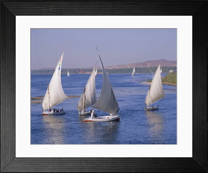 Framed Print : Feluccas on the River Nile, Aswan, Egypt, North Africa Framed Print : Feluccas on the River Nile, Aswan, Egypt, North Africa
