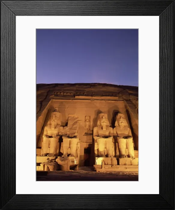 Framed Print : Floodlit temple facade and colossi of Ramses II (Ramesses the Great), Abu Simbel Framed Print : Floodlit temple facade and colossi of Ramses II (Ramesses the Great), Abu Simbel