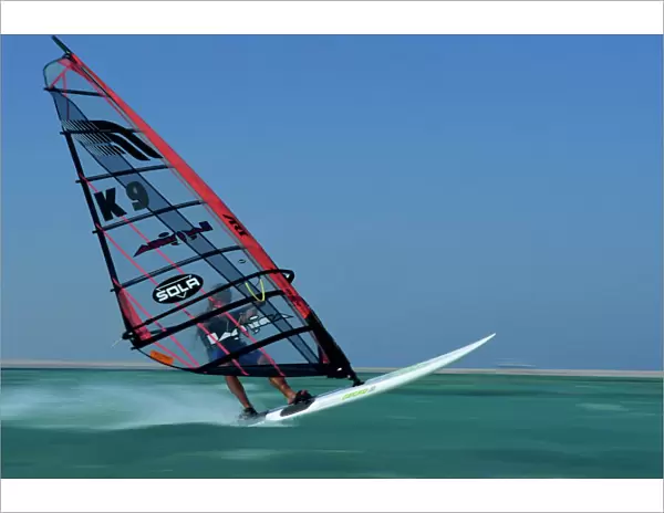 Windsurfing at speed, Red Sea, Egypt, North Africa, Africa