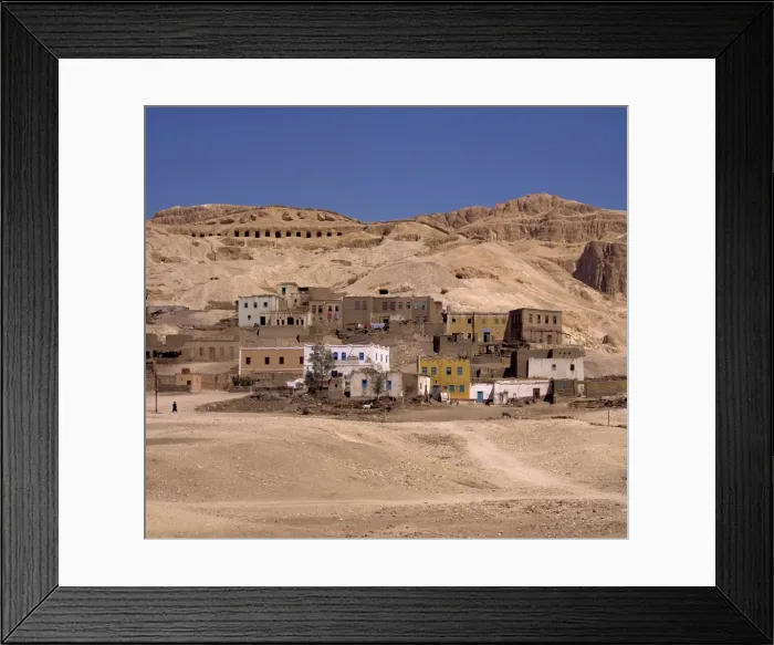 Framed Print : The village of Gurna below cliffs on the West Bank, Thebes, Egypt, North Africa, Africa Framed Print : The village of Gurna below cliffs on the West Bank, Thebes, Egypt, North Africa, Africa