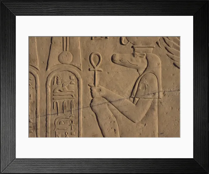 Framed Print : Detail of relief carving of the crocodile god, Kom Ombo, Egypt, North Africa, Africa Framed Print : Detail of relief carving of the crocodile god, Kom Ombo, Egypt, North Africa, Africa