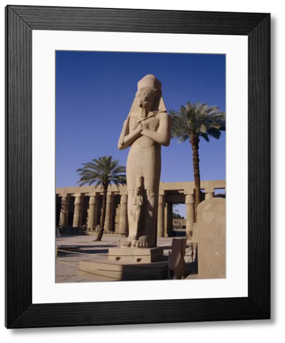 Framed Print : Statue of Amun, with Ramses II (Ramasses the Great) between his knees, Karnak