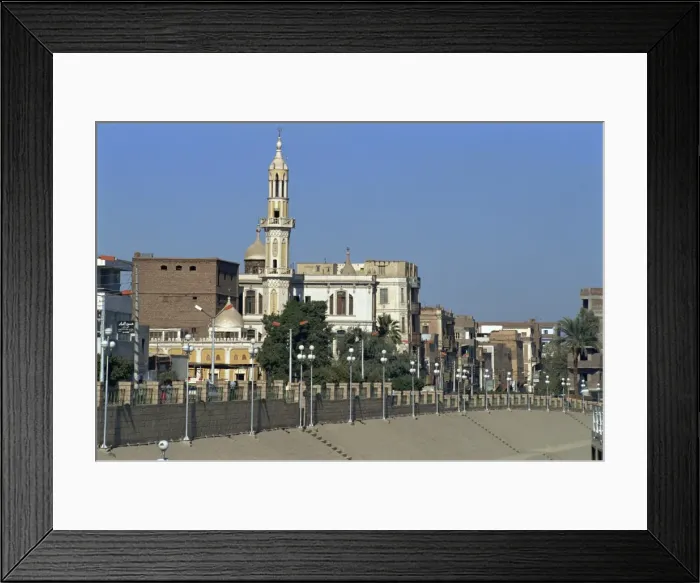 Framed Print : Village with mosque and minaret at Esna, Egypt, North Africa, Africa Framed Print : Village with mosque and minaret at Esna, Egypt, North Africa, Africa