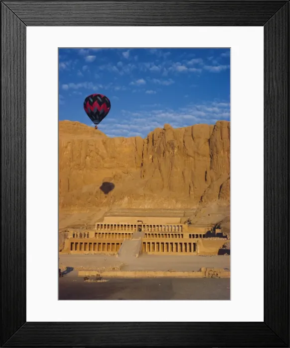Framed Print : Ballon over Deir El Bahari, Temple of Hatshepsut, West Bank, Thebes, Egypt, North Africa Framed Print : Ballon over Deir El Bahari, Temple of Hatshepsut, West Bank, Thebes, Egypt, North Africa