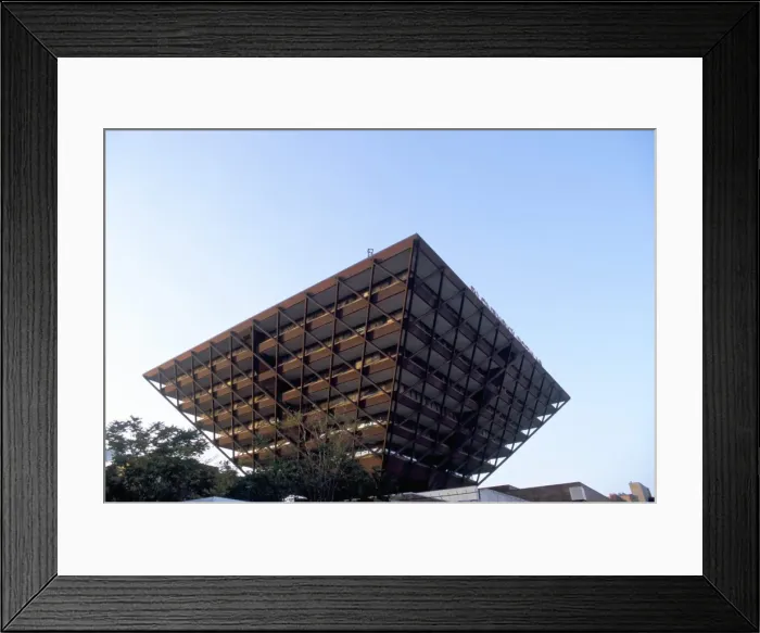 Framed Print : Upside down pyramid, Slovakian Radio Broadcast building is rare example of tasteful 20th century Communist era architecture, Bratislava Framed Print : Upside down pyramid, Slovakian Radio Broadcast building is rare example of tasteful 20th century Communist era architecture, Bratislava
