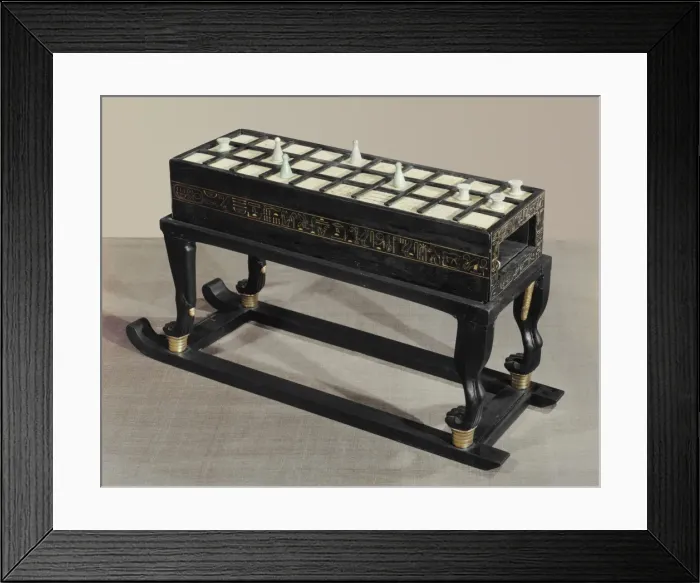 Framed Print : A board game of senet, in ebony and ivory, from the tomb of the pharaoh Tutankhamun Framed Print : A board game of senet, in ebony and ivory, from the tomb of the pharaoh Tutankhamun