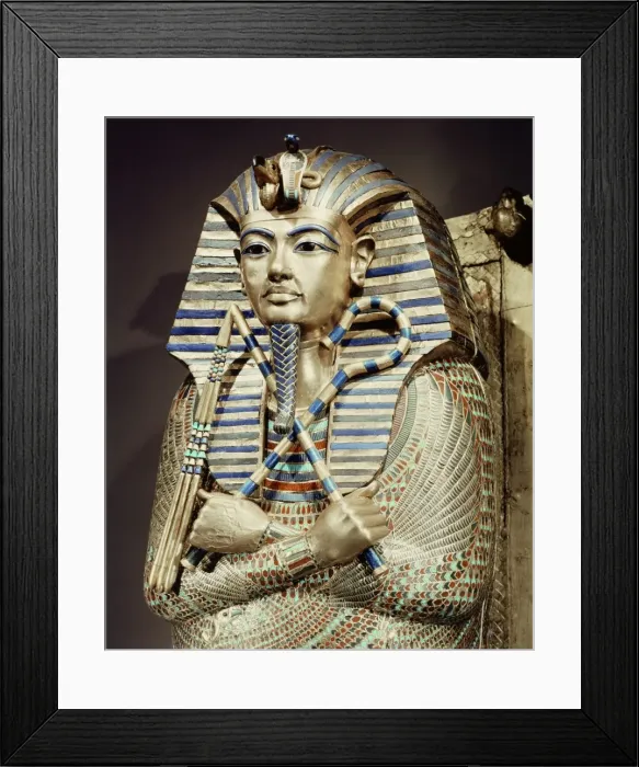 Framed Print : Detail of the second mummiform coffin made from gold-plated wood inlaid with glass-paste Framed Print : Detail of the second mummiform coffin made from gold-plated wood inlaid with glass-paste