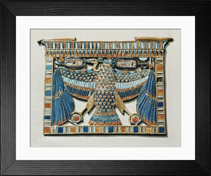 Framed Print : Pectoral decorated with the vulture of Upper Egypt, made of gold cloisonne inlaid with glass paste Framed Print : Pectoral decorated with the vulture of Upper Egypt, made of gold cloisonne inlaid with glass paste