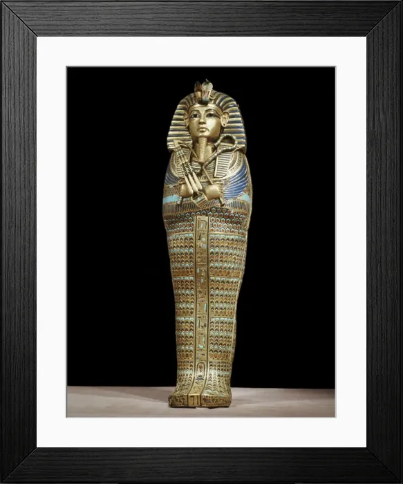 Framed Print : One of the four small gold mummiform coffins placed in the canopic urns Framed Print : One of the four small gold mummiform coffins placed in the canopic urns