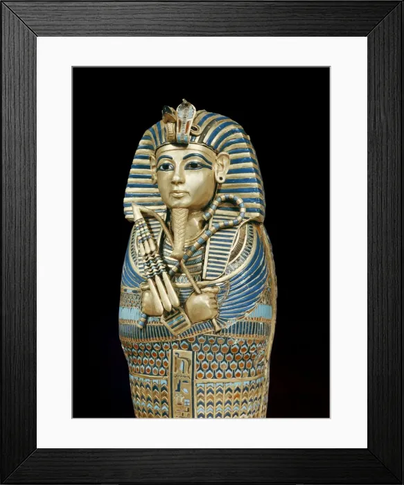 Framed Print : One of the four small gold mummiform coffins placed in the canopic urns Framed Print : One of the four small gold mummiform coffins placed in the canopic urns