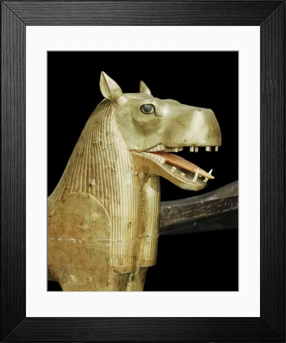 Framed Print : Head of a funerary couch in the form of the goddess Thouries (in the form of a hippopotamus Framed Print : Head of a funerary couch in the form of the goddess Thouries (in the form of a hippopotamus