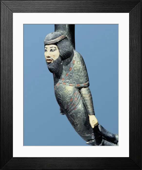 Framed Print : An Asian adversary carved on the lower end of a ceremonial cane, from the tomb of the pharaoh Tutankhamun, discovered in the Valley of the Kings, Thebes, Egypt, North Framed Print : An Asian adversary carved on the lower end of a ceremonial cane, from the tomb of the pharaoh Tutankhamun, discovered in the Valley of the Kings, Thebes, Egypt, North
