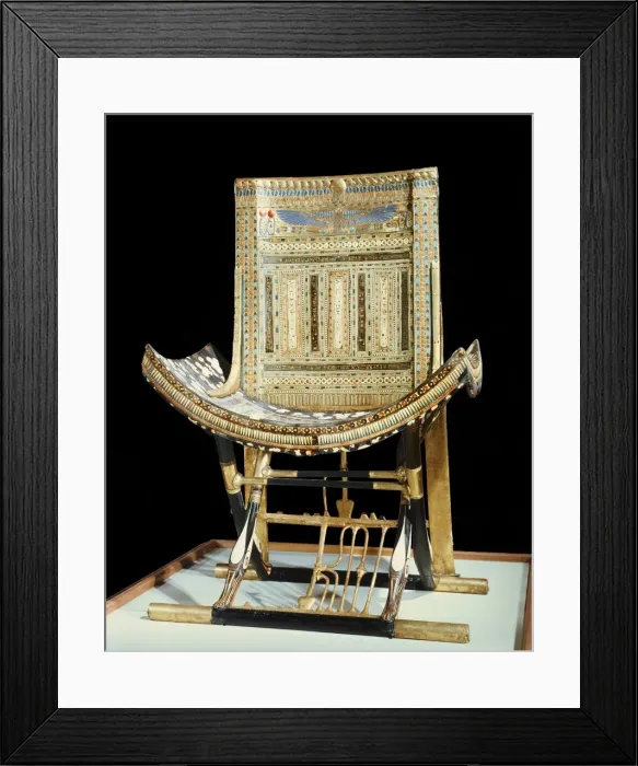 Framed Print : The ecclesiastical throne, from the tomb of the pharaoh Tutankhamun, discovered in the Valley of the Kings, Thebes, Egypt, North Framed Print : The ecclesiastical throne, from the tomb of the pharaoh Tutankhamun, discovered in the Valley of the Kings, Thebes, Egypt, North