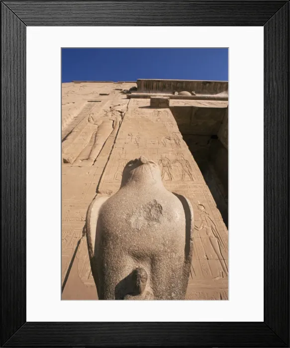 Framed Print : Statue of Horus at entrance to the Horus Temple, Edfu, Egypt, North Africa, Africa Framed Print : Statue of Horus at entrance to the Horus Temple, Edfu, Egypt, North Africa, Africa