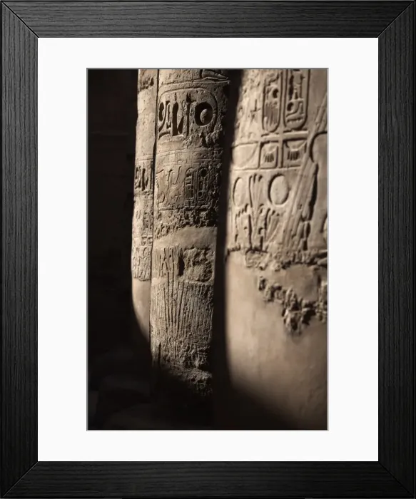 Framed Print : Hieroglyphics adorn the pillars within the Temples of Karnak, Thebes, UNESCO World Heritage Site Framed Print : Hieroglyphics adorn the pillars within the Temples of Karnak, Thebes, UNESCO World Heritage Site
